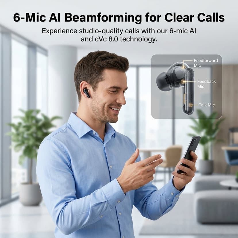 6-mic AI call quality