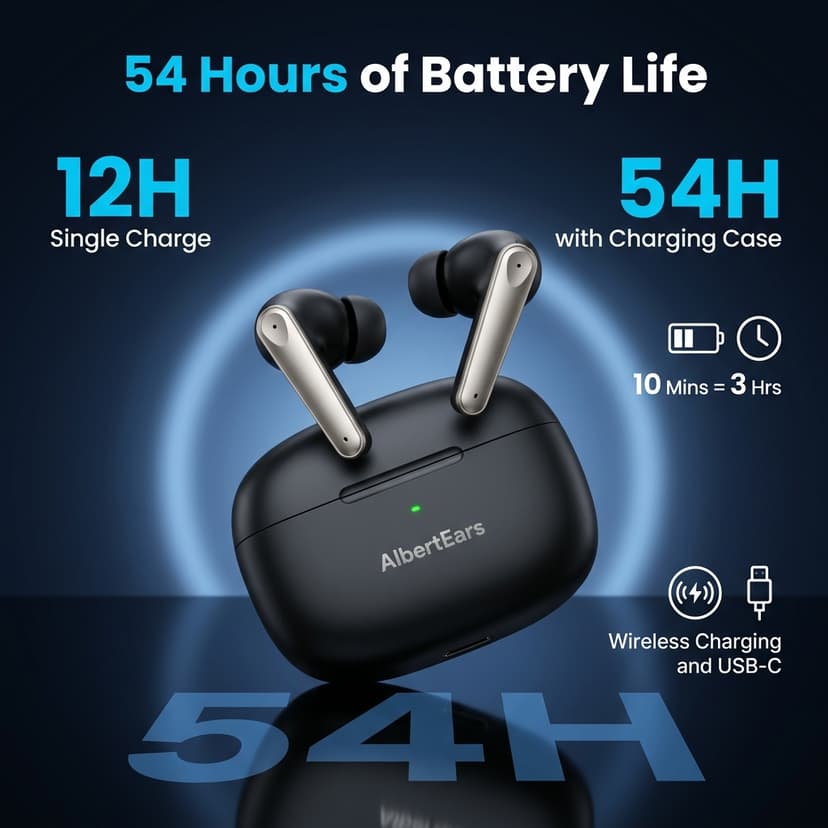 54 hours total battery life